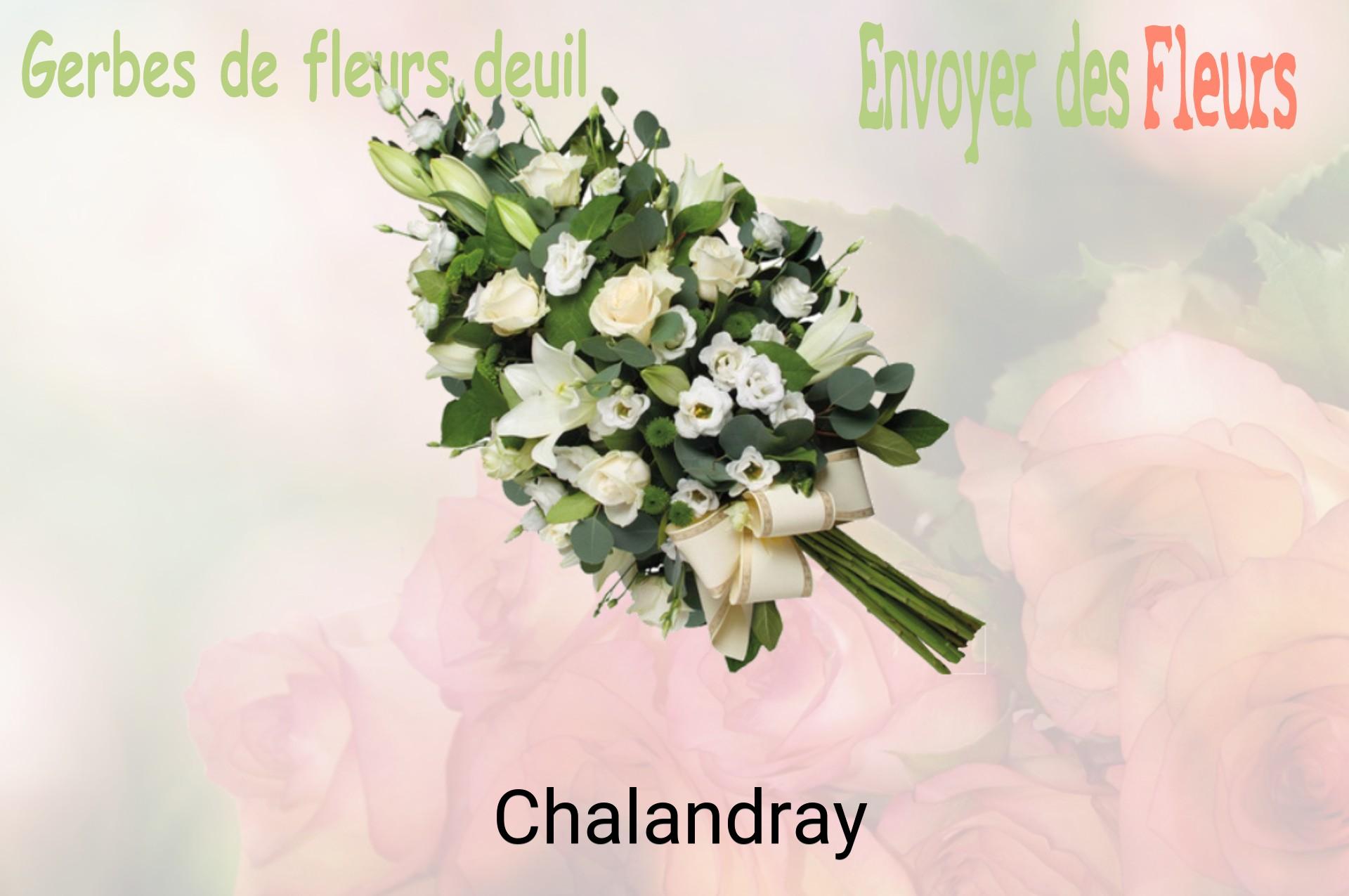Gerbe de fleurs de deuil livrée à Chalandray